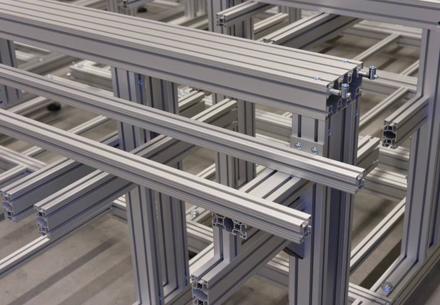 Montaje y fabricación de estructuras industriales en perfilería de aluminio.